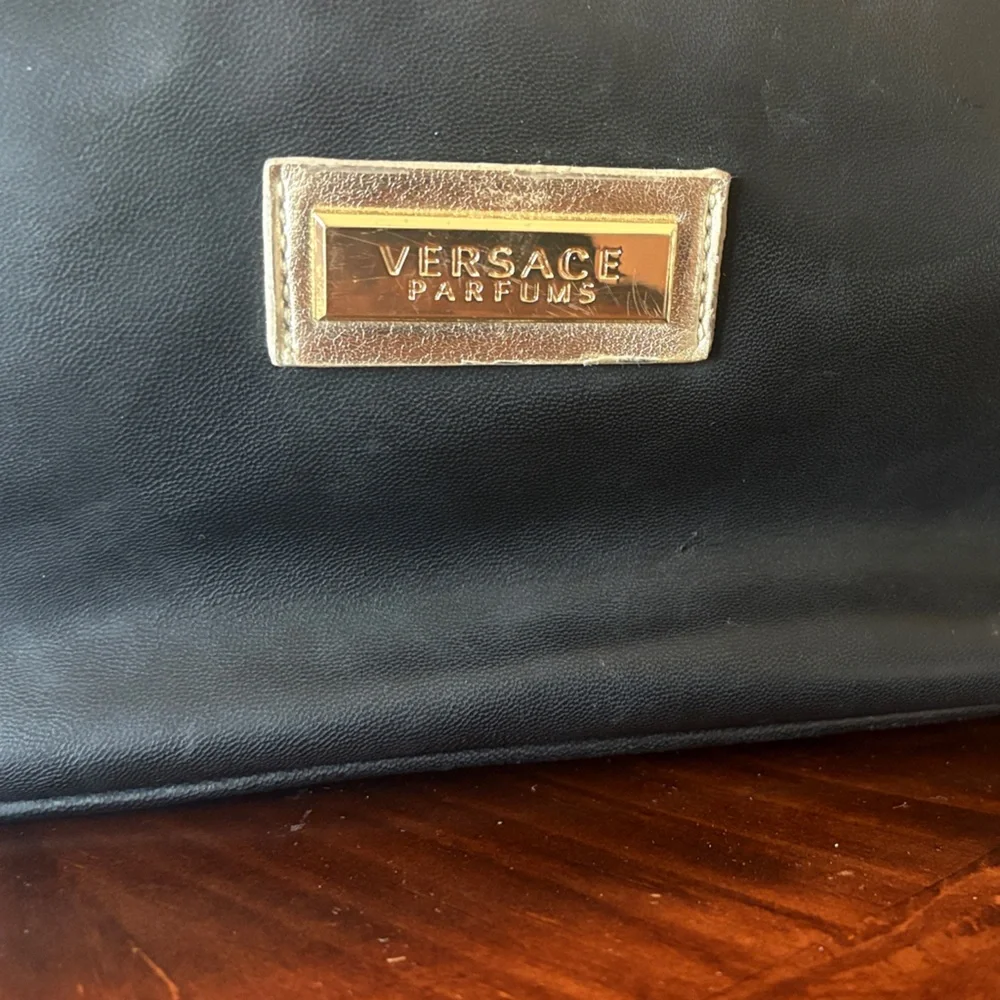 Versace Black Leather Men's Bag